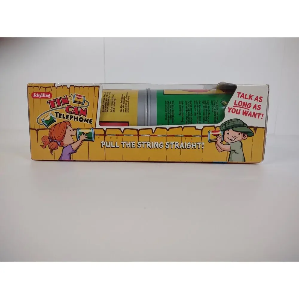 Schylling Tin Can String Telephone Corn & Tomato Retro Kids Toy Activity
